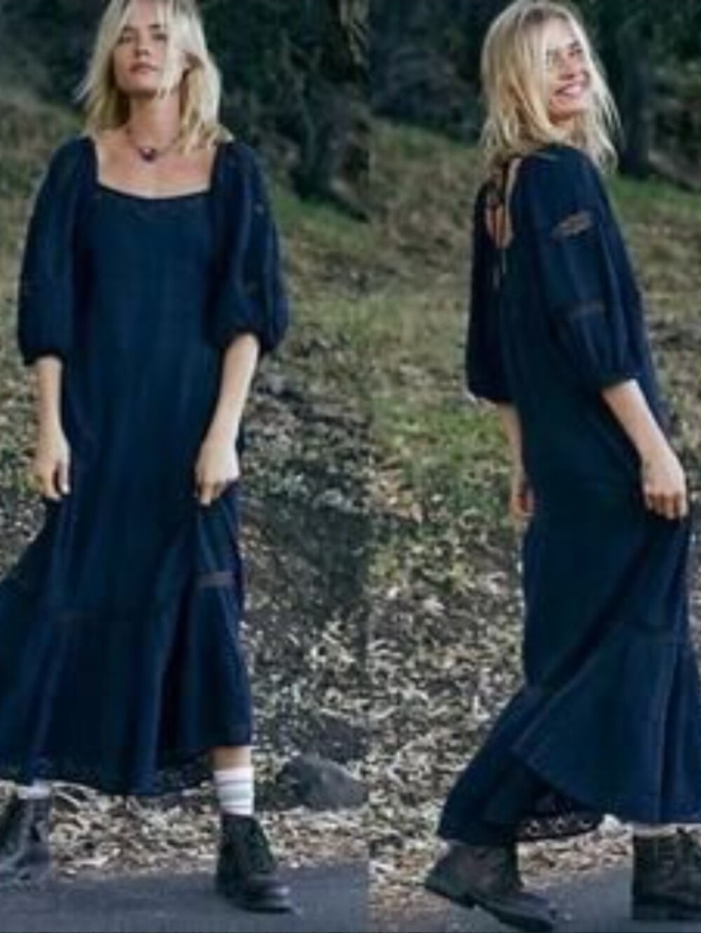 Free People Black Bohemian Maxi Dress XS